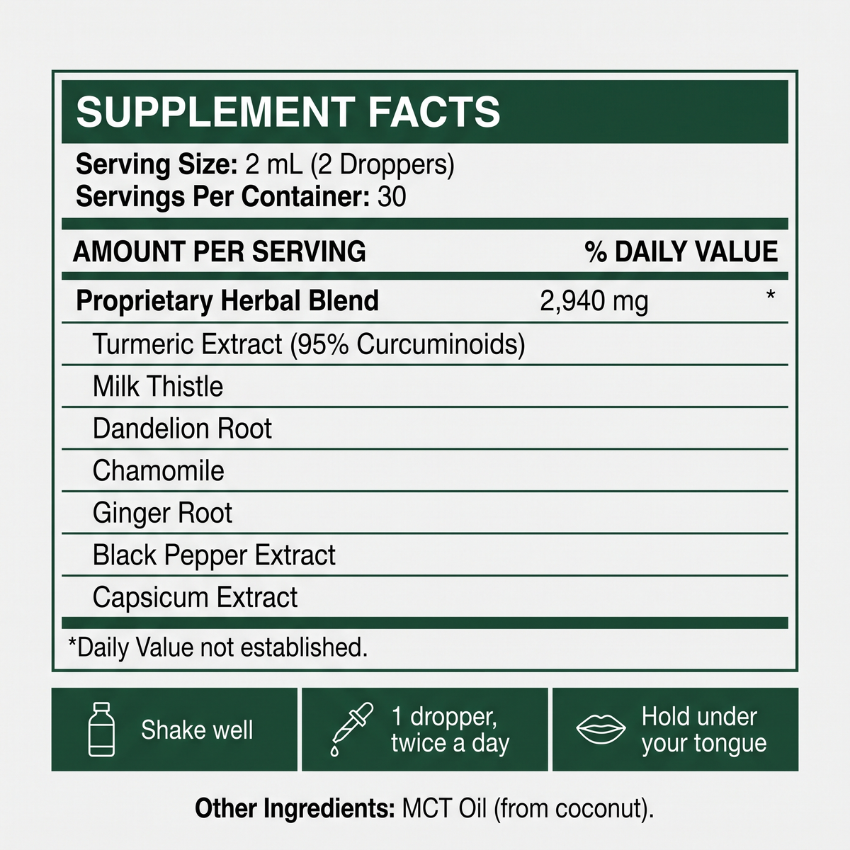 Turmeric Curcumin 95% Liquid Drops